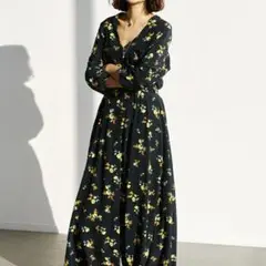 ガリャルダガランテ 佐田真由美コラボ ドルマンスリーブ プリントマキシワンピース