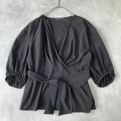 美品 　2WAYカシュクールブラウス　ボッシュ　98　黒　カットソー　トップス