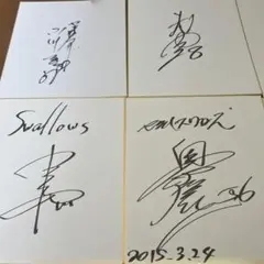 ヤクルトスワローズ　サイン色紙6枚