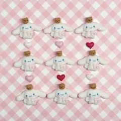 即日発送！シナモンロールネイルパーツ♡9個 ハートパーツおまけ
