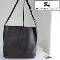 【美品】Burberry ダークブラウン ショルダーバッグ 裏面ノバチェック