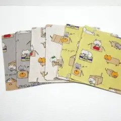 ダンボール猫(3色)☆ハンドメイド☆コースター☆6枚セット