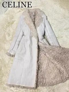 150万☆ムートン&オールレザー☆CELINE ロングコート チェスター: