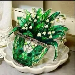 すずらん　プラスチック看板 サンキャッチャーステンドグラス風　インテリア