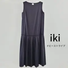 ☆ iki 100/2 ドビーストライプワンピース ブラック 黒