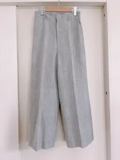 新品　ロートレアモン　チェック柄ワイドパンツ