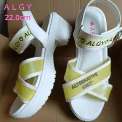 ALGY サンダル 22.0cm ホワイト/イエロー