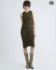 VIAVANDA ワンピース GATHER WAFFLE DRESS