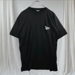 リーボック Tシャツ 黒 M 刺繍ロゴ 綿100% 胸ポケット ストリート系