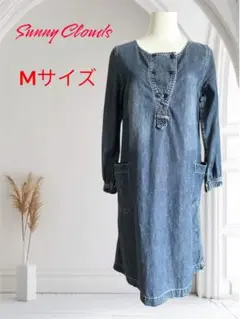 Sunny Clouds デニム長袖ワンピース Mサイズ
