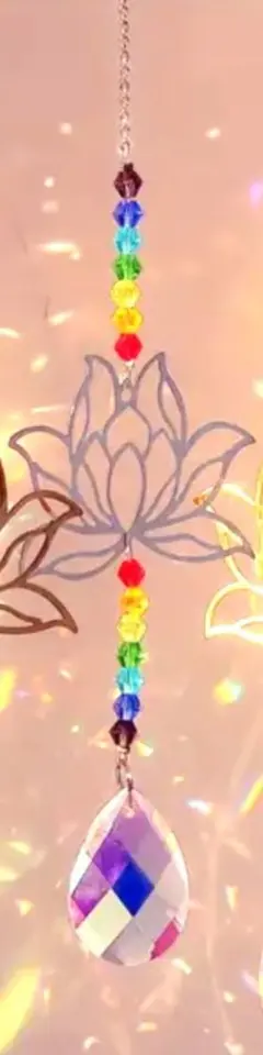 開運絵画　❀蓮サンキャッチャー❀