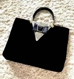 【未使用】ハンドバッグ ベロア 黒