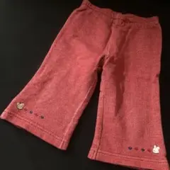 familiar ファミリア　赤いウサギ刺繍パンツ コットン100% 90cm