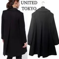 UNITED TOKYO ダブルボタンコート Aライン Sサイズ ブラック