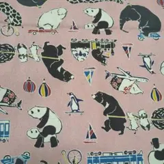 生地　はぎれ　動物と乗り物　masato adachi