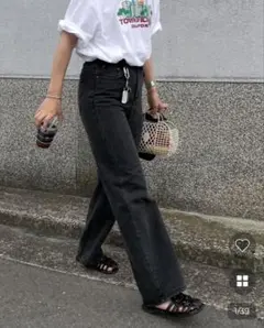 nugu ヌグ POIK black denim Lサイズ