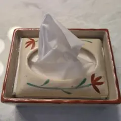 陶器　赤絵　ポケットティッシュボックス