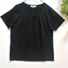 【自由区】極美品！上品　半袖ニット　ラメ入り　オフィス　ブラック　40