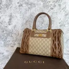 美品 GUCCI オールドグッチ グッチプラス ボストンバッグ レザー ブラウン