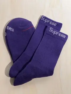 Purple Supreme Hanes Crew Socks 1足分 靴下