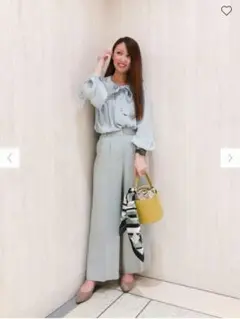 PLST プラステ ワイドパンツ M グリーン