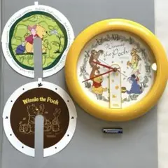 【新品乾電池付き】くまのプーさん 掛け時計 イエロー 3変幻！
