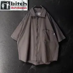 90’s bitch skateboards チェック フルジップシャツ 短丈