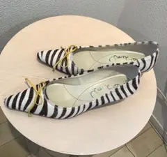 ゼブラ柄ポインテッドトゥシューズ24.5