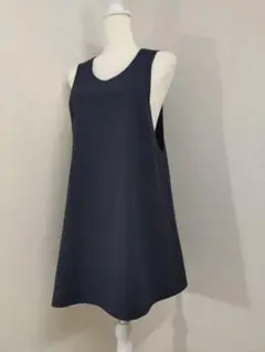 ちょっと品良く、大人なジャンスカエプロン。ネイビー。