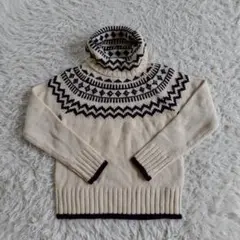【美品】Kirii et Kirii ノルディック柄タートルネックセーター L