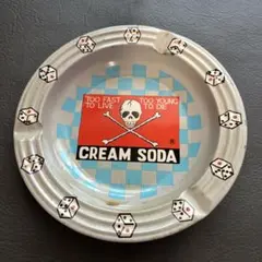 【希少】CREAM SODA 灰皿 直径約12cm ブリキ