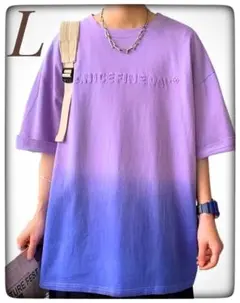 メンズ Tシャツ 半袖 グラデーション ◆ストレッチ 速乾 ゆったりカットソーL
