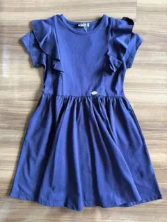 ネイビー フリル付き ワンピース 130cm