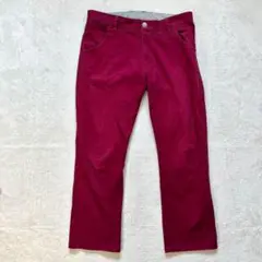a3643 メンズストレートパンツ　ワークパンツ　レッド
