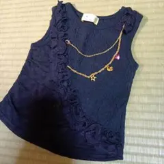 黒　ブラック　タンクトップ　キラキラ　チェーン付き　フリル　CBG PLANET