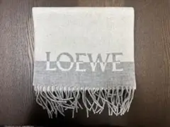 美品 LOEWE マフラー ロエベ(ウールu0026カシミヤ) ホワイト/ライトグレー