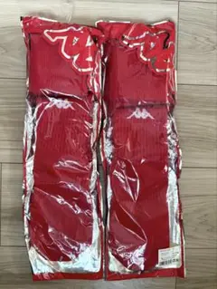 新品　Kappa 25-27㎝ 赤色 ストッキング ソックス サッカー　２足