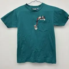Disney 101匹ワンちゃん　Tシャツ　緑　刺繍　キッズ　M ▲12