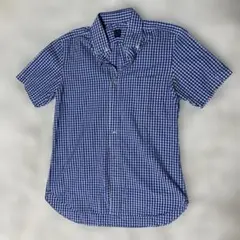 極美品　ビームスエフ　ギンガムチェック　シャツ　ブルー