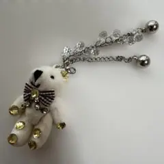 クリスタル装飾 ホワイトぬいぐるみマスコット