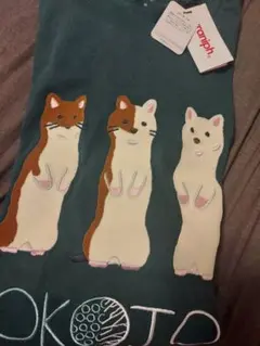 graniph Tシャツ　Mサイズ（大きめ）半袖 動物柄　オコジョ　刺繍