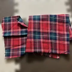 チェック柄　レッド　グリーン　2枚