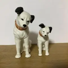 ビクター犬ニッパ君　陶器製置物セット 大小