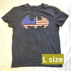 USA古着　バットマン アメリカ国旗 Tシャツ　L size