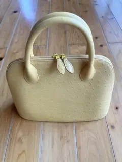 オーストリッチ風イエローハンドバッグ