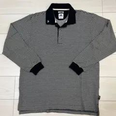 adidas CLIMLITE ポロシャツ M 黒/白ストライプ