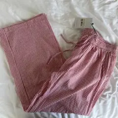 ストライプワイドレッグパンツ