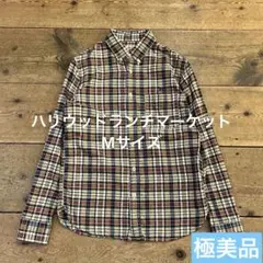 ★極美品 ハリウッドランチマーケット チェックボタンダウンシャツ Mサイズ