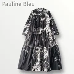 美品☆ポリーヌブロー とろみ 総柄 ギャザーティアード ワンピース