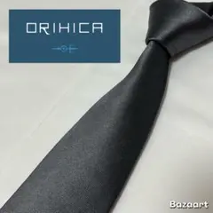 未使用級✨️ORIHICA オリヒカ ネクタイ グレー 光沢 ソリッド 無地